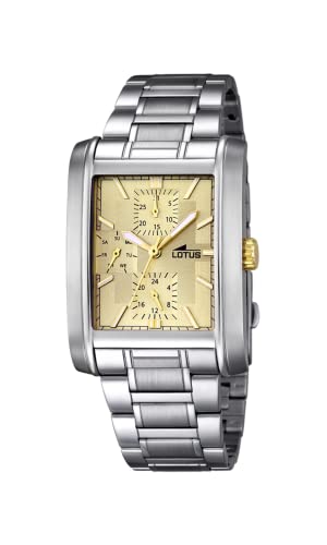 LOTUS Montre Homme Analogique Acier 316L Argenté - Quartz Multifonction - Verre Minéral Résistant - Étanche 5 ATM - 18222/3 Special Prices