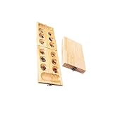 Zanthicia Juego de Mancala Plegable clásico de para Madera para Fiestas 50 Piedras, Ideal para familias a Partir los 7 años. Family Games es una Estrategia clásica para niños y Amigos. Apto para