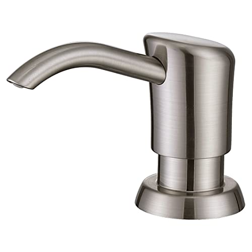 Gagalife Built In Sink Soap Dispenser Or Lotion Dispenser For Kitchen Sink, Brushed Nickel Abs Pump Head, With 13 Ounce Large Pet Soap Bottle #TOP6