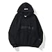 Produktbild ZZHC Fear of GOD Essentials Fog Pullover Hoodie, Baumwolle 3D Silikon Buchstaben Lässig Lose Männer Frauen Paar Sweatshirt Trainingsanzüge Black-XL