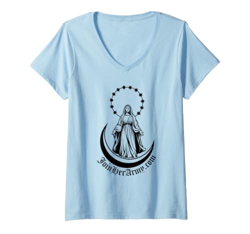 Women's Virgin Mary Clothed with the Sun (Rev 12:1) V-Neck T-Shirt