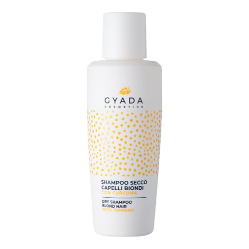 GYADA COSMETICS, Shampoo Secco Capelli Biondi, Lenitivo e Rinvigorente, Dona Volume e Freschezza, per Capelli Chiari e Biondi, con Estratto di Curcuma, Aloe Vera, Vitamina B5 e Amido di Riso, 50gr