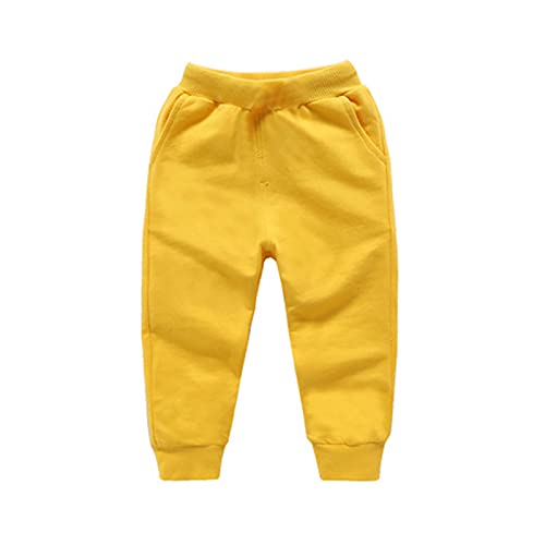 Girls Boys Warm Plain Pants Elastic High Waist Athletic Sweatpants Basic Active Joggers Kids Pull-On Solid Trouser2