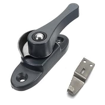 Aaram UPVC Sliding Window Crescent Two Way Lock Center Lock for Aluminum Door and Window Domal X and 3/4 inch (Black)