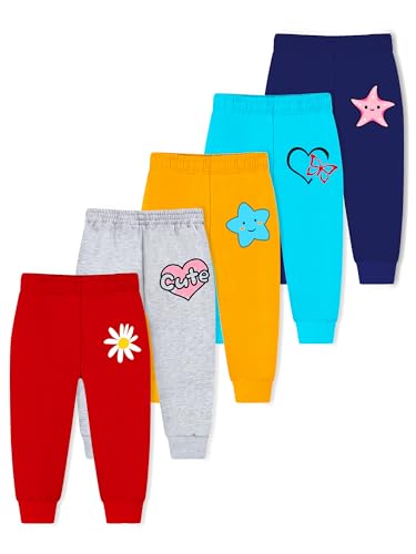 Image of Trampoline Kids Cotton Blend Pyjamas Pack of 5 | Bright Colors & Fun Prints | Ribbed Ankle Everyday Bottoms for Boys & Girls | Soft & Breathable Fabric