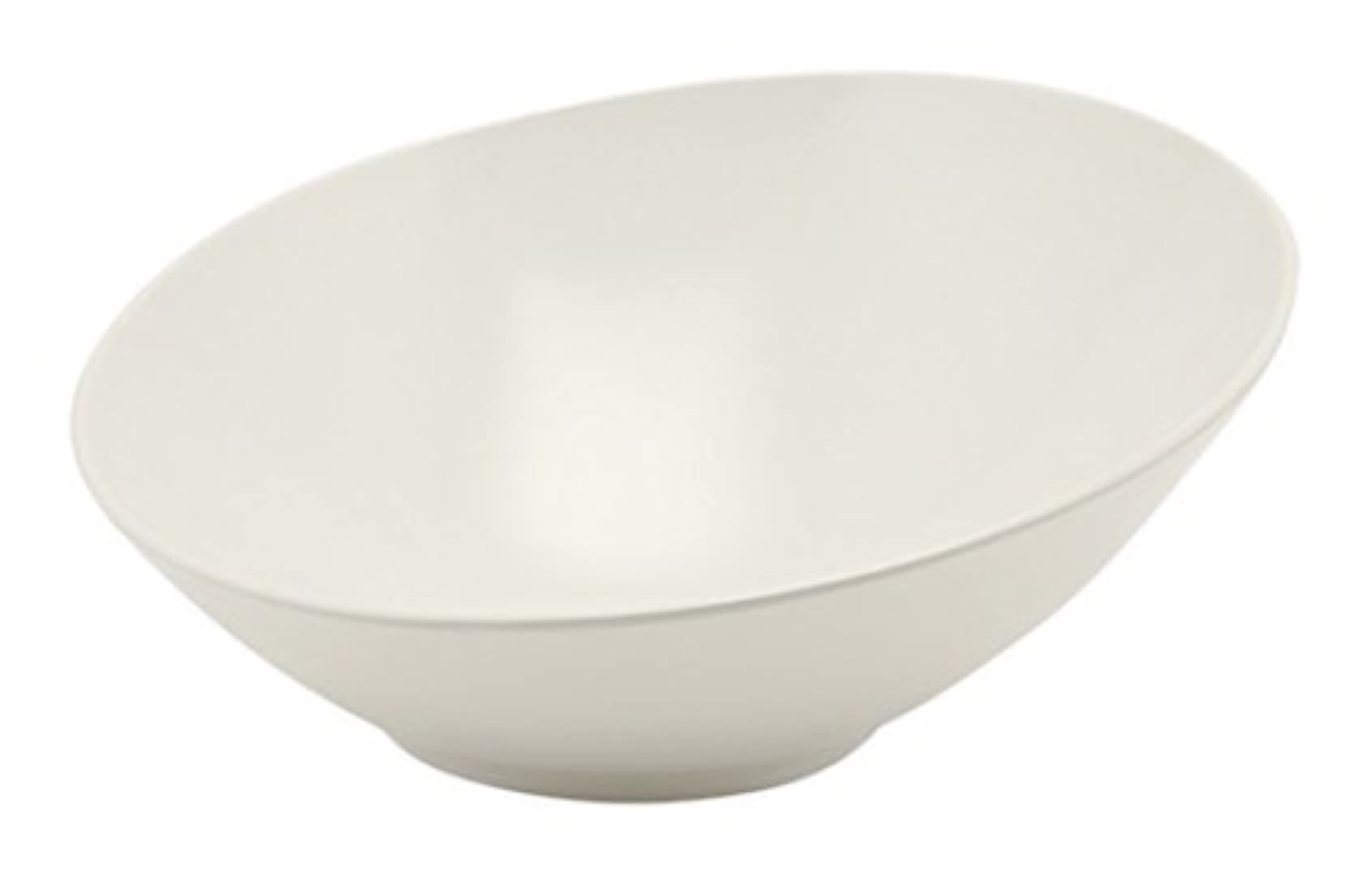 Genware NEV-MELSLB-21 Slanted Buffet Bowl, 21 cm x 20 cm x 10 cm, White Melamine