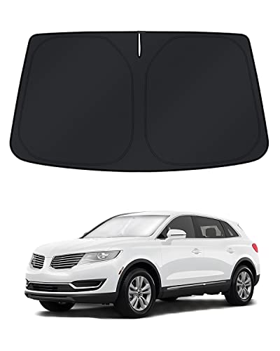 Image of KUST Windshield Sun Shade for 2009-2016 Lincoln MKS Window Accessories Shade Sun Cover Foldable Block UV Rays Keep Car Cooler