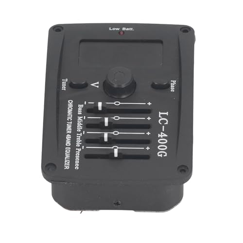 RASTKY LC-400G Guitare Acoustique égaliseur 4 Bandes Préamplis EQ Précis Accordeur de Micro Piézo pour les Professionnels de Studio Noir – vue 8