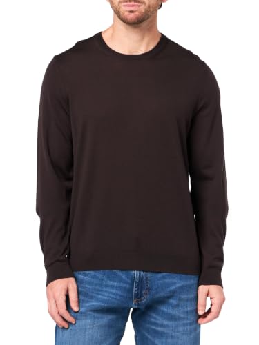 BOSS Suéter pulôver masculino de lã Leno, Ganache marrom, G