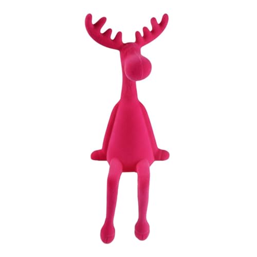 MACOSA AM51858 Kantenhocker Rentier 31 cm Pink Kunststoff beflockt...