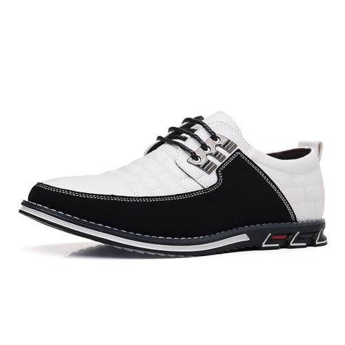 Image of Mens Dress Shoes Casual Business Oxford Derby Orthopedic Leather Shoes Simple Lace-up Walk Loafers Flats Shoes for Men