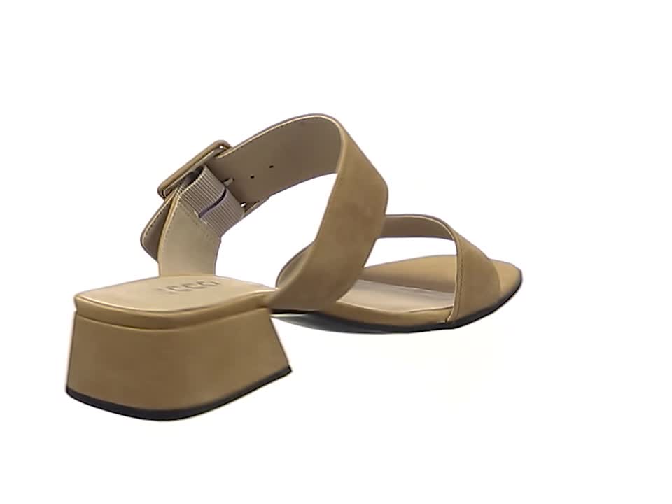 Amazon.com | ECCO Elevate Square Toe Slide Sandal,LION NUBUCK,9