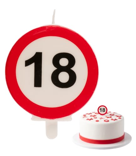 Dekora   Vela Cumpleaños con Señal de Prohibido para Decoracion de Tartas   Numero 18