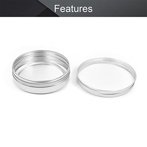 Image of Othmro 3pcs 3.4oz Metal Round Tins Aluminum Tin Cans Containers with Screw Lid, 83 * 23mm(DxH) Silver tin cans for Salve, Spices, Lip Balm, Tea or Candies 100ml