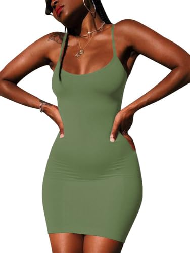 Image of Nimsruc Women Sexy Bodycon Mini Dress Summer Short Backless Spaghetti Strap Dresses