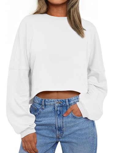 Trendy Queen Oversized Cropped Sweatshirts for Women