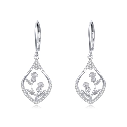 Violinist/Gymnastics/Lotus/Sunflower/Lightning Bolt/Dragonfly/Bee/Butterfly Dissent Collar Dangle Earrings for Women Sterling Silver Drop Hook Earrings Mothers Day Gifts