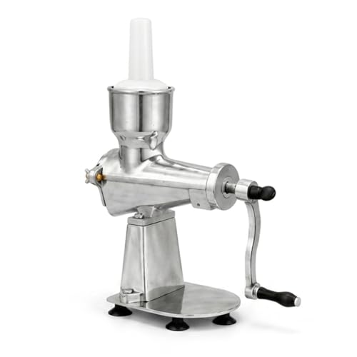 Image of Manual Hand Juicer with Suction Base | Aluminium Body Citrus Squeezer | Tabletop Lemon Orange Lime Juicer with Crank Handle | Easy & Efficient Fruit Press