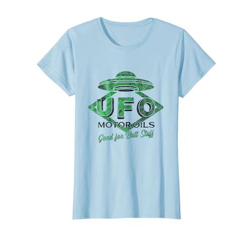 UFO Motor Oil Vintage Alien Funny publicidade logótipo t-shirt