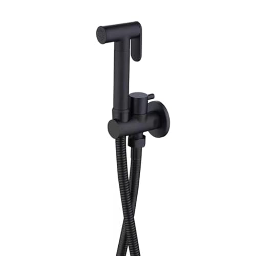 YYBAO Kit Douchette WC Noir, ulvérisateur de Bidet à Main Haute Pression Pulvérisateur de Toilettes Mural Laiton Kit de Bidet de Toilette avec 1.5m Tuyau,...