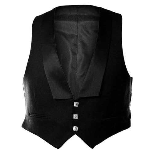 Black Tweed Prince Charlie Jacket & Vest - Traditional Scottish Wool Coat with Waistcoat - Regular Length3