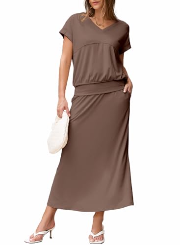 EVALESS Womens Two Piece Sets Spring Summer Skirt...