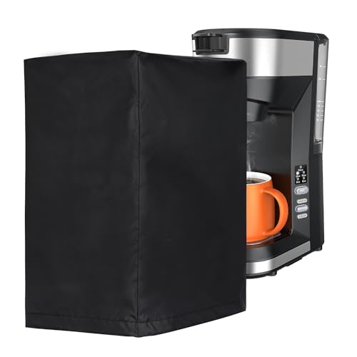 Image of Coffee Maker Cover, Universal Waterproof Shield for Countertop Appliances in Home, Garage and Office, Black
