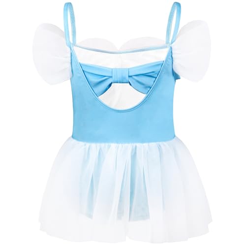 Image of 3-7Y Girls Princess Swimsuit, Toddlers Bathing Suit 1 Piece Swimwear Off-Shoulder Swimming Suit with Skirt for Kids