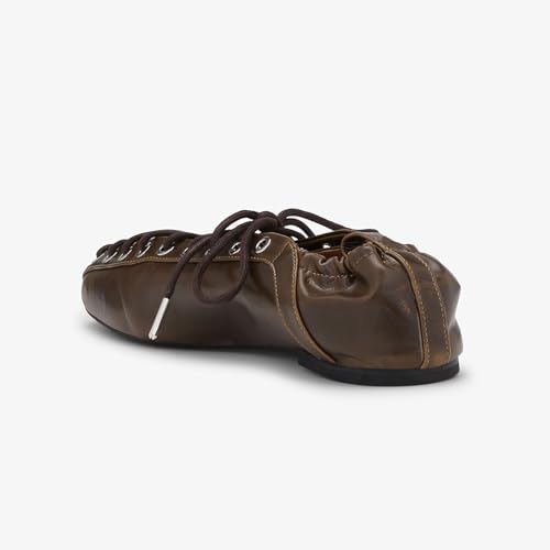 Leather Ballet Flats for Women Mary Jane Ballet Flats Lace Up Round Closed Toe Flat Shoes Fashion Dress Work Comfort Slip on Shoes3