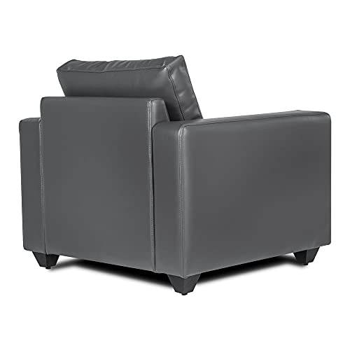 Image of Wakefit Sofa Set | 3 Year Warranty | Sofa 1 Seater, 1 Seater Sofa for Living Room, Wooden Sofa Set, Sofa Set Single Seater - Napper(Jindal : Thundercloud)