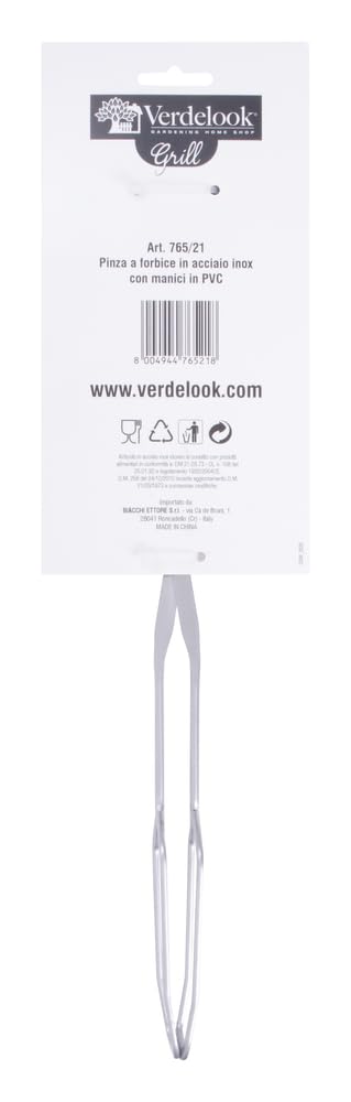 VARDELOOK Pinza A Forbice In Acciaio Inox 37 Cm – Utensile Griglia E Cucina Con Manici PVC