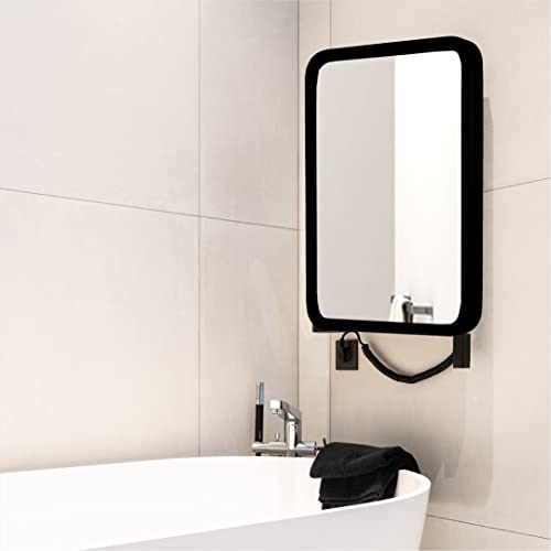 Image of Quality Glass Wall Mirror Rectangular Mirror with Metal Frame Mirror for Bathroom, Living Room, Vanity Decorative Wall Mirror Wall Mounted (18X24 Inches) - Black
