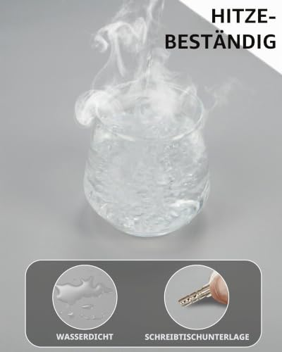 AFIING Schreibtischunterlage aus PU Leder, Große Mausmatte, Rutschfest & Wasserdicht, Tischunterlage für Büro… – Ansicht 4