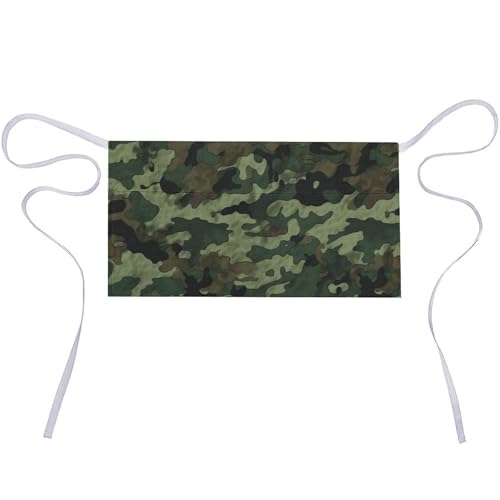 DJUETRUI Green Military Camo Adjustable for Women Men with Pockets Extra Long Lab Apron Butcher Apron Oxford Cloth Cotton Apron for Kitchen Cooking Baking