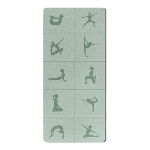 Esterilla de yoga plegable, antideslizante de 6 mm de grosor, TPE, portátil, suelo de dormir antideslizante, perfecta para el hogar y el gimnasio, ejercicio, fitness, 180 x 60 cm, verde B