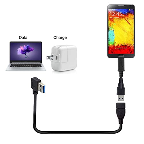 CY USB 3.0 Type-A Male Angled to USB 3.0 Type-A Female Extension Cable 20cm 5Gbps (Right Angled) - Image 2