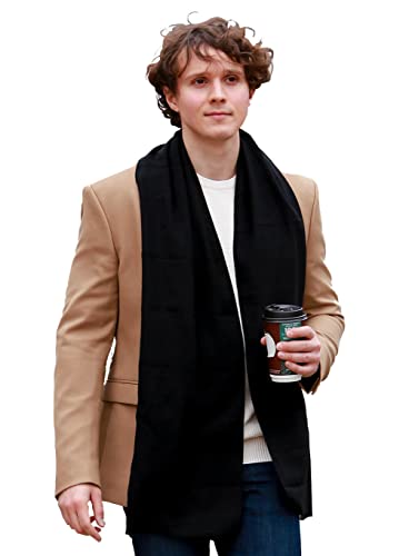 FULLRON Men Winter Scarf Long Warm Black Cashmere...