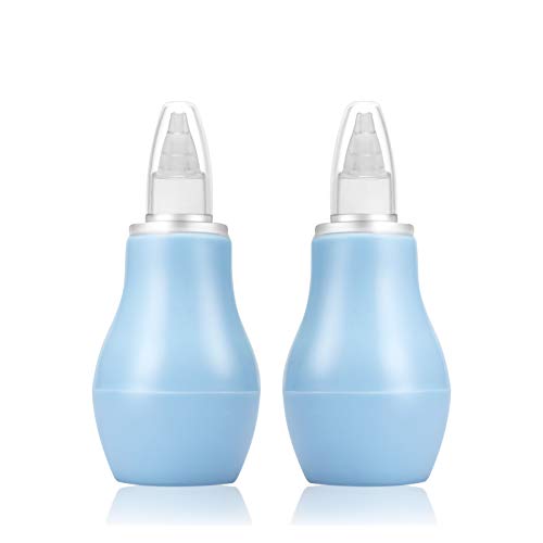 LANEYLI Baby Nasal Aspirator Nose Cleaner Ear Syringe Bulb Syringe Nasal Snot Sucker Remover for Newborn Baby Toddlers BPA Free Cleanable and Reusable Pack of 2