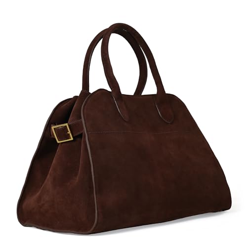 Genuine Leather Suede Tote Bag for Women 2024, Vintage Large Capa...