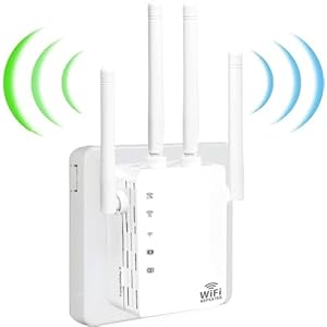 2024 New WiFi Extender Signal Booster,WiFi Extender,WiFi Booster with 1200Mbps Dual Band(Up to 10000sq.ft for 55+ Devices),WiFi Repeater with 4 Antennas 360° Full Coverage,1-Tap Setup & Ethernet Port