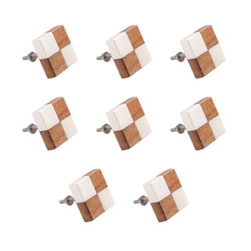Image of 8 Piece Classic Wooden Knobs for Kitchen Cabinets, Dressers & Wardrobes | Solid Teak Wood Construction | Colour: Natural Wood | Size: 1.5 Inch-| 3 Years Warranty |