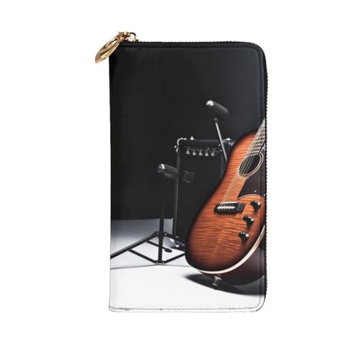 Musical Instrument Guitar Wallet For Women Men Clutch Rfid Blocking Leather Wallets Large Capacity Purse Credit Card Holder Money Case With Zipper Phone Holder Long Travel Purse2