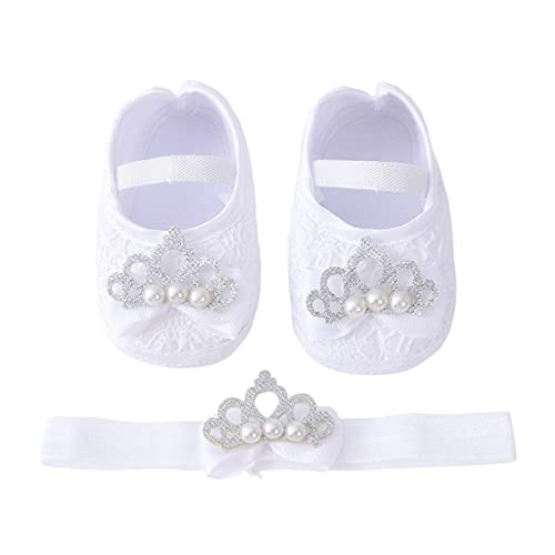 Baby Shoes with Hair Band Fashion Soft Soled Toddler Shoes Versatile Dress Flower Toddler Dress Shoes Girls Size 8