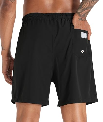 Image of APTRO Men's Swim Trunks with Compression Liner 5 Inch Bathing Suit Beach Swimsuits