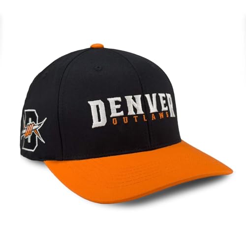 Premier Lacrosse League Denver Outlaws Wordmark Hat Black/Orange miniatura 2