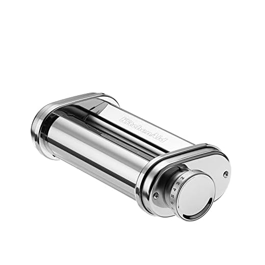 KitchenAid Accessoire Machine à Pâtes Fraîche - 5KSMPSA - Laminoir Pâte Feuilletée pour Robot Pâtissier - Rouleau Lasagna - Acier Inoxydable