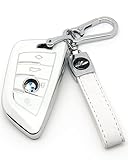 HAOYOUMEI Suitable For Bmw Key.Advanced soft TPU key case is compatible with X1 X3 X4 X5 X6 X7 M5 M6 1 3 4 5 6 7 GT3 GT5 GT6 key 360 Degree full protection key (Type B White Key Cover + key chain set)