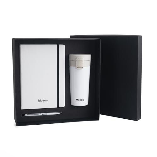 Image of Personalised 3 in 1 Corporate Gift Set which Includes Diary, Metal Pen & Coffee Tumbler. Gift Set for, Employee of The Month, Corporate Gift for Clients,Diwali Gifts(White)