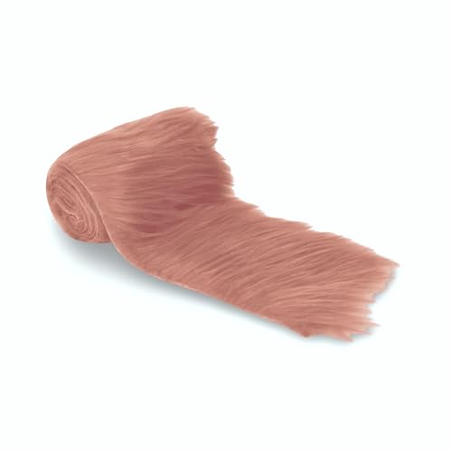 FabricLA Mocha Mousse Faux Fur Trim Fabric | Craft Fur for Gnomes, Grinch, and DIY Projects | 6" X 60"