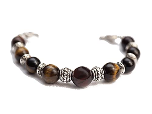 STRETCH Medical Alert Bracelet, Interchangeable Replacement Medical Bracelet, ID TAG NOT INCLUDED, Natural Stone (Tigers Eye - Strength, Custom Size Request)